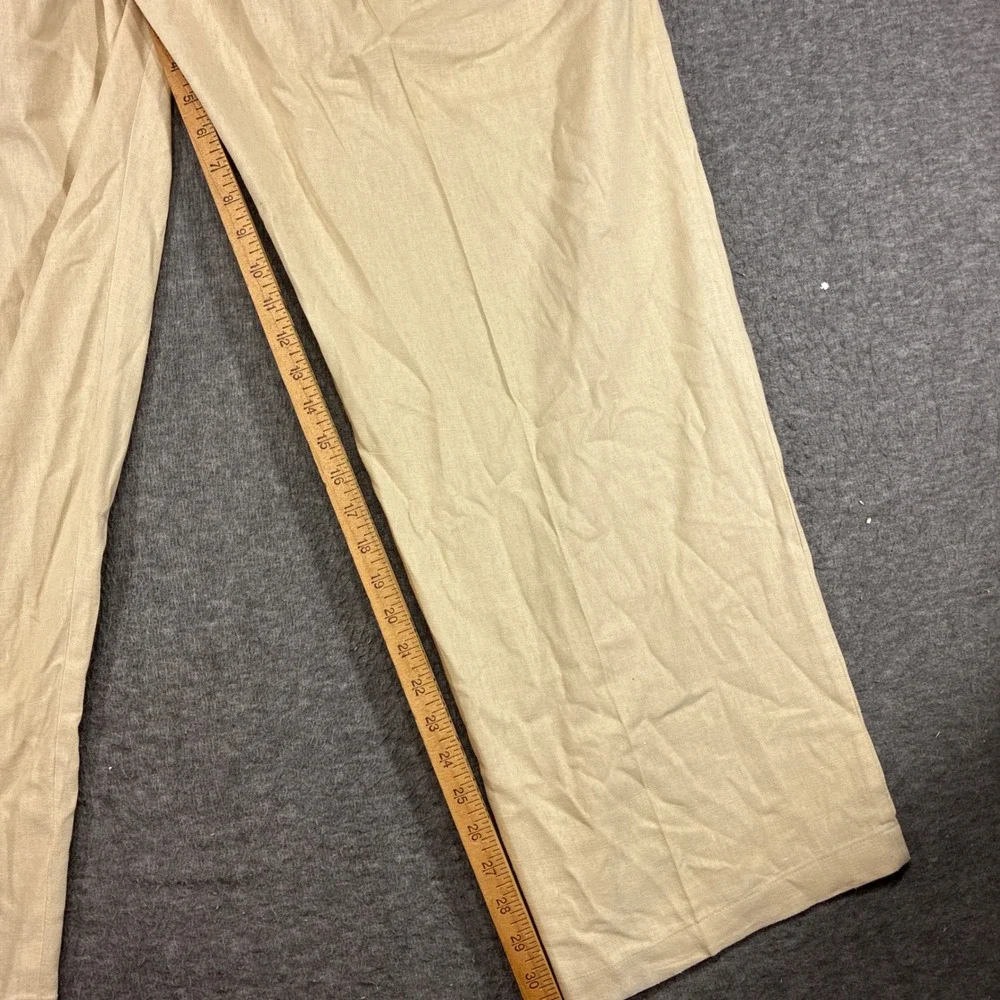 Martinez Montiel Linen‎ Blend Pants Mens 42x31 Tan Relaxed Fit Summer Beach